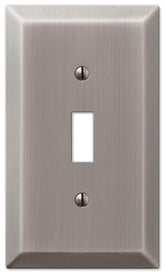 Amerelle Century 163TAN Wallplate, 4-15/16 in L, 2-7/8 in W, 1 -Gang, Steel, Antique Nickel